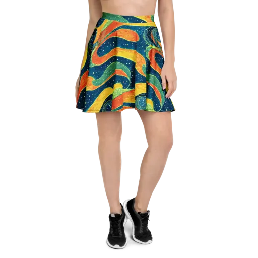 Celestial Harmony on a Skater Skirt