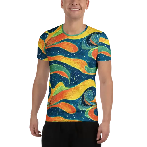 Celestial Harmony on a Men's Athletic T-Shirt