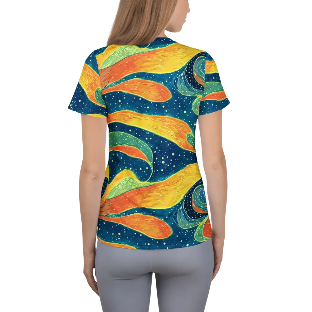 Celestial Harmony on Women's Athletic T-Shirt — Back