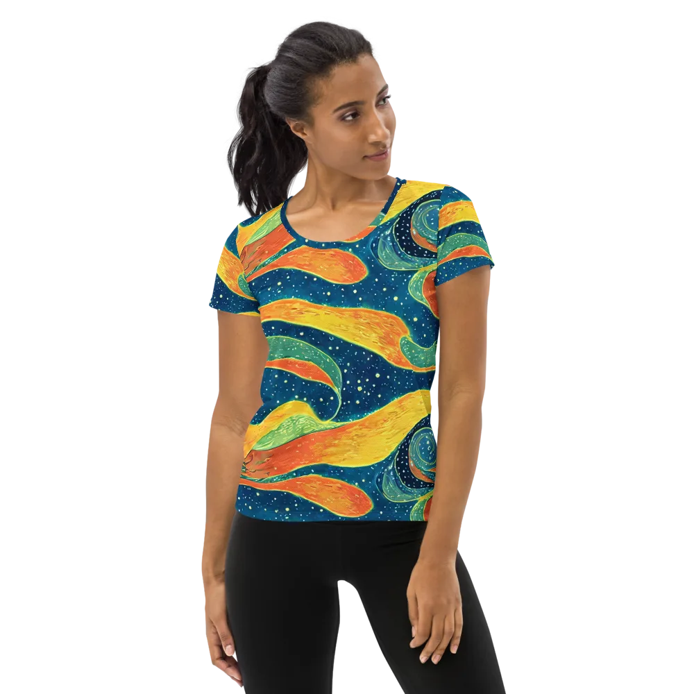 Celestial Harmony on Women's Athletic T-Shirt — Front