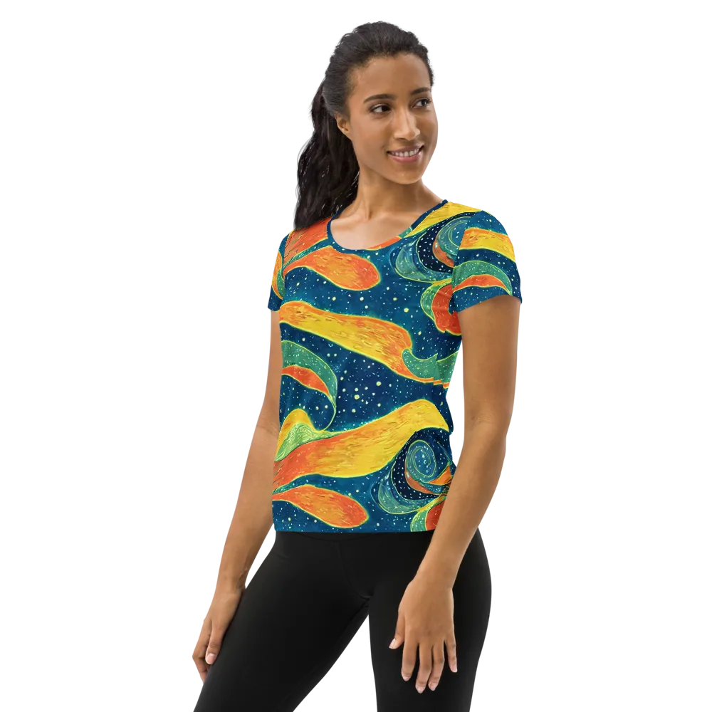 Celestial Harmony on Women's Athletic T-Shirt — Left