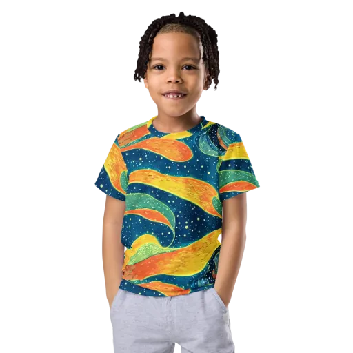 Celestial Harmony on a Kids Crew Neck T-Shirt