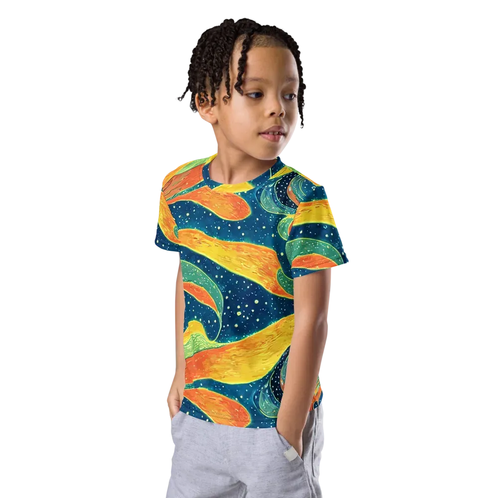 Celestial Harmony on Kids Crew Neck T-Shirt — Left Front