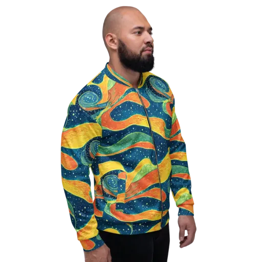 Celestial Harmony on a Bomber Jacket