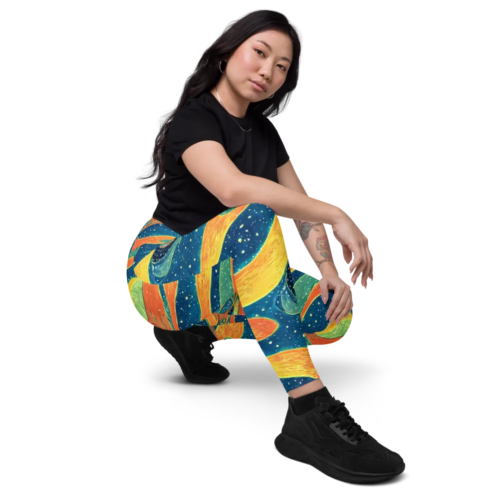 Celestial Harmony on Leggings with Pockets — Right Front