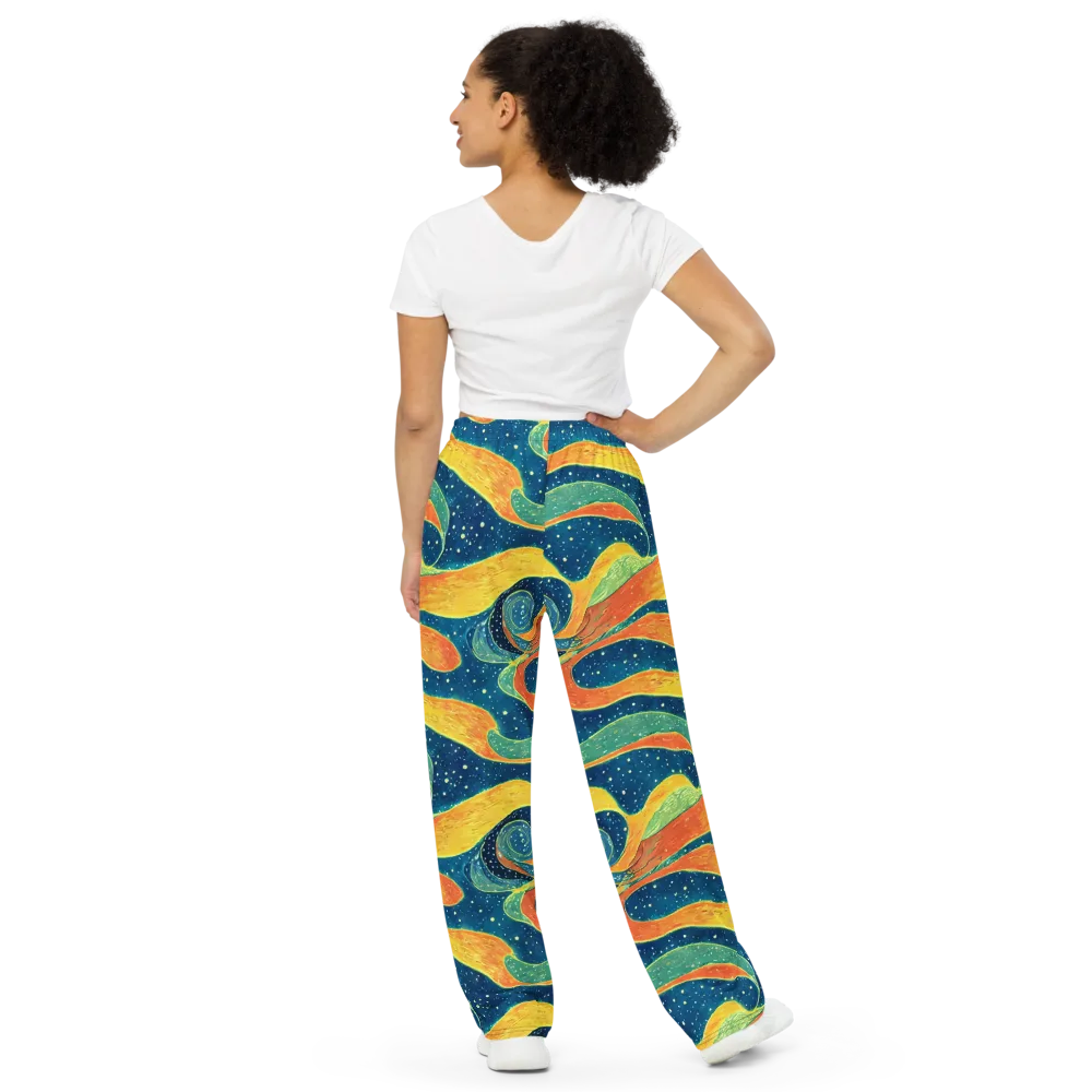 Celestial Harmony on Wide-Leg Pants — Back