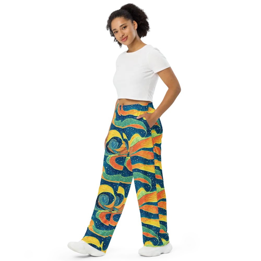 Celestial Harmony on Wide-Leg Pants — Left Front