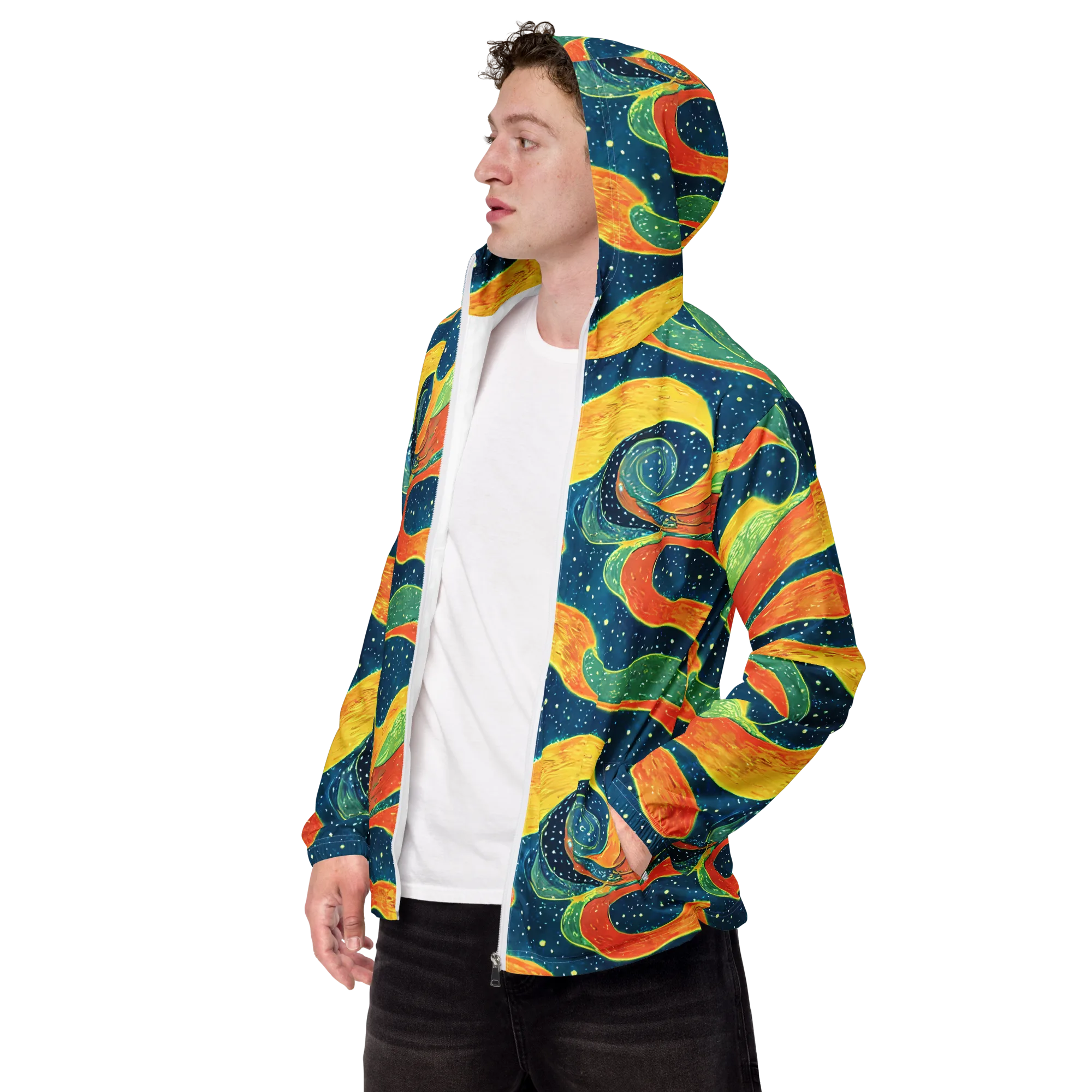 Celestial Harmony on Men's Windbreaker — Left Front