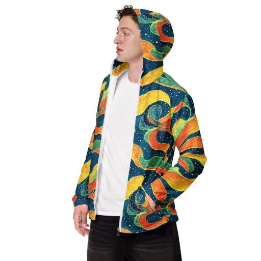 Celestial Harmony on a Men's Windbreaker