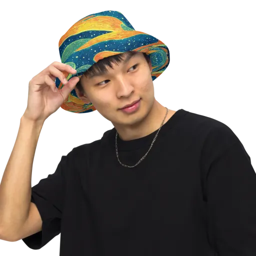 Celestial Harmony on a Reversible Bucket Hat