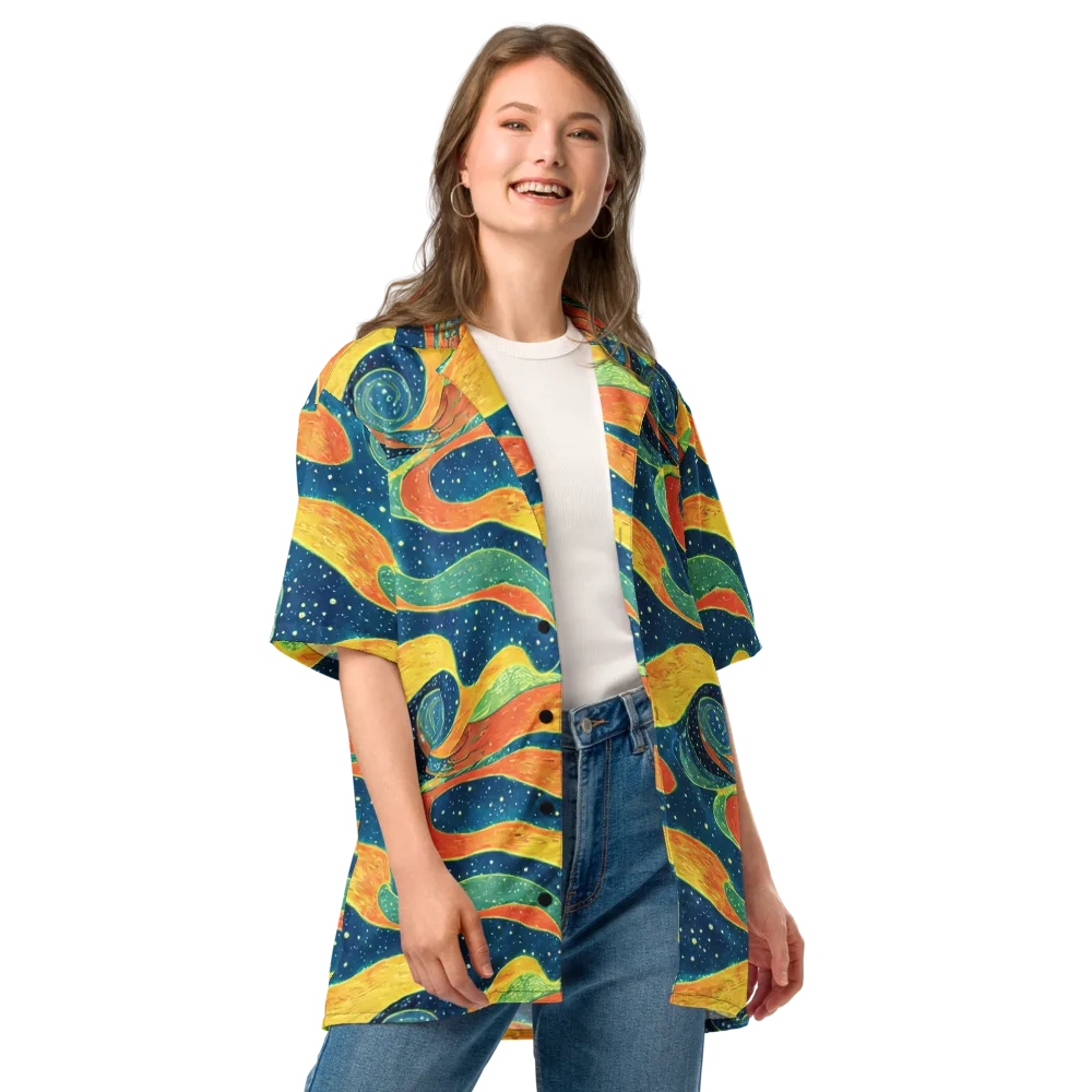 Celestial Harmony on Button Shirt — Front