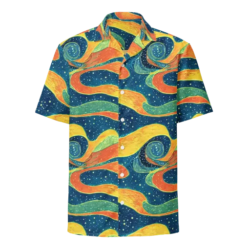 Celestial Harmony on a Button Shirt