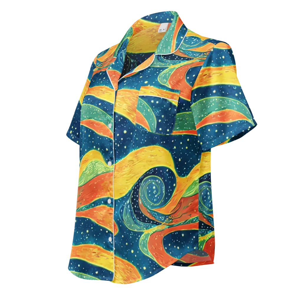 Celestial Harmony on Women's Short Sleeve Pajama Top — Left Front