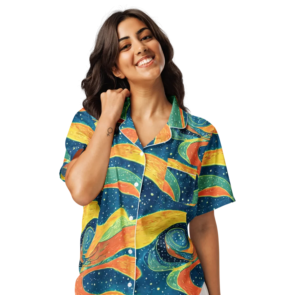 Celestial Harmony on Women's Short Sleeve Pajama Top — Front
