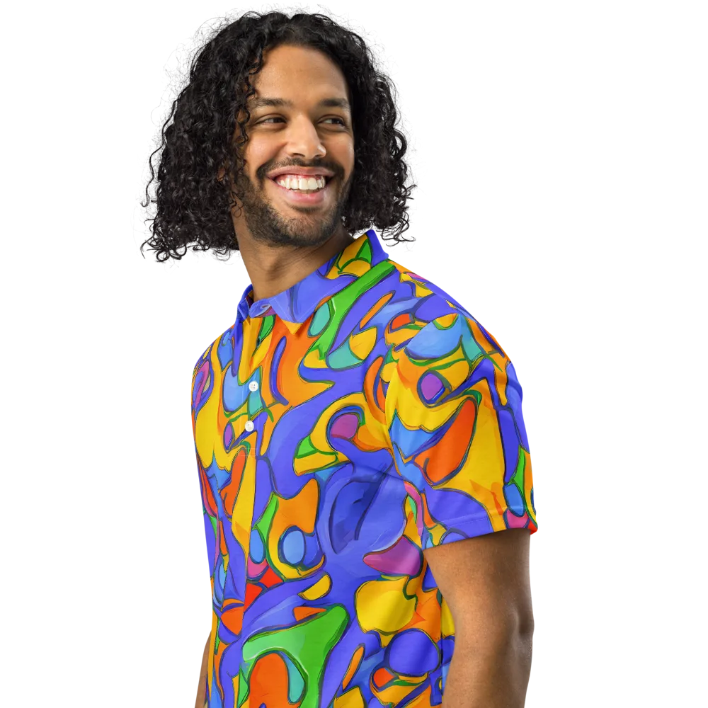 Joffe Swirl on Men's Slim Fit Polo Shirt — Left Front