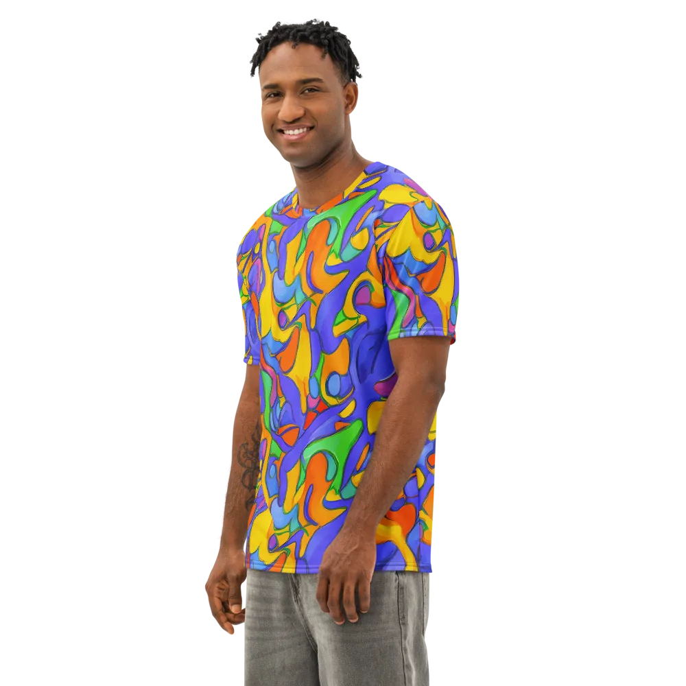 Joffe Swirl on Men's Cotton Crew Neck T-Shirt — Left Front