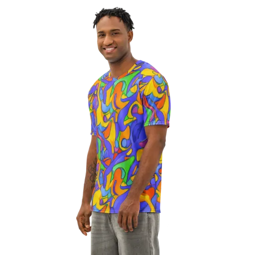 Joffe Swirl on a Men's Cotton Crew Neck T-Shirt