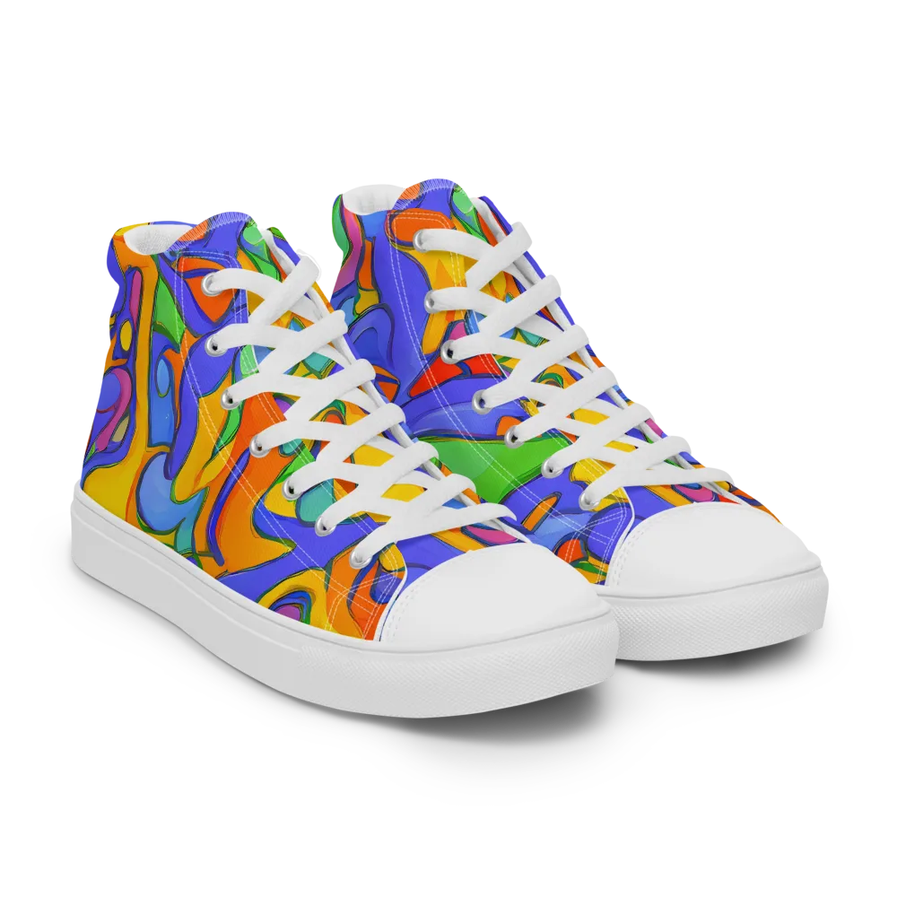 Joffe Swirl on Men's High Top Canvas Shoes — Right Front