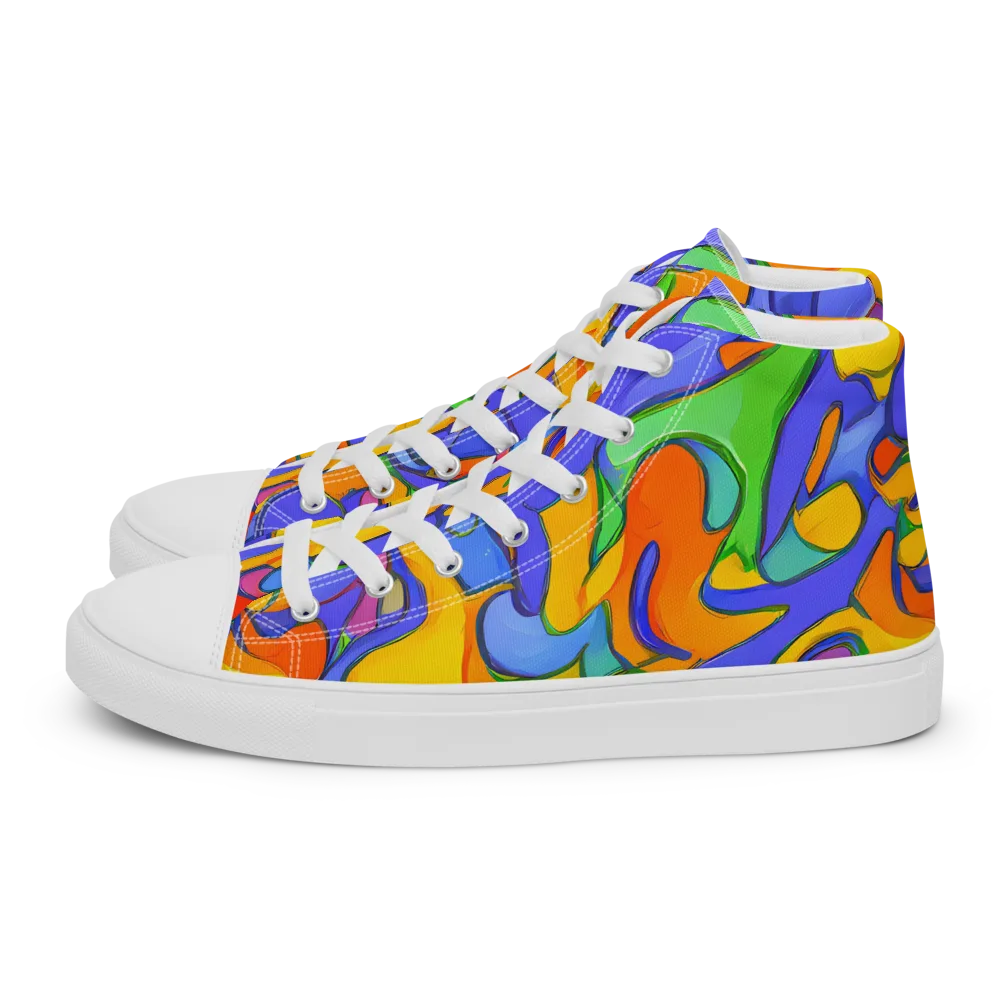 Joffe Swirl on Men's High Top Canvas Shoes — Left