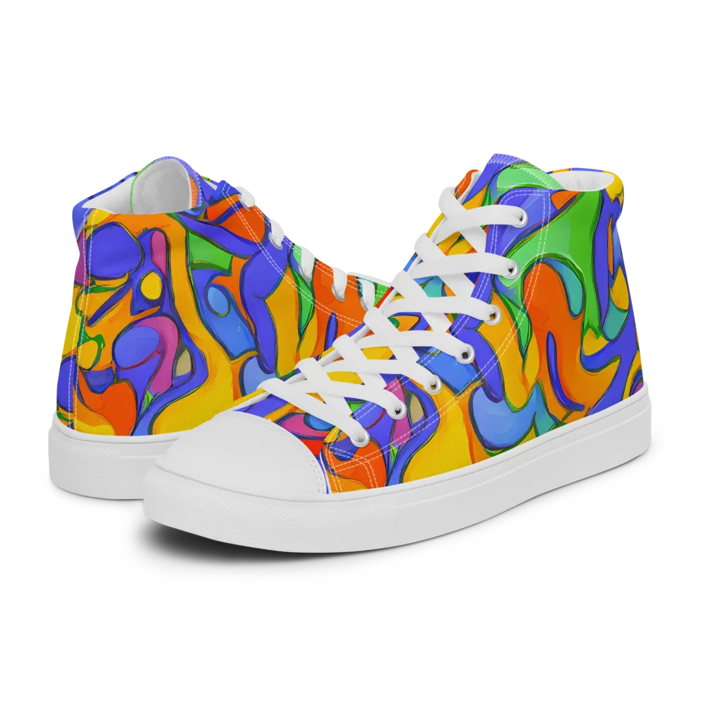 Joffe Swirl on Men's High Top Canvas Shoes — Left