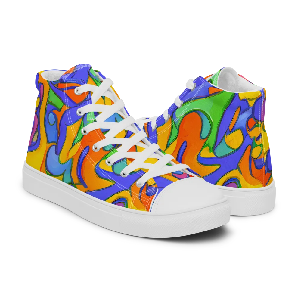 Joffe Swirl on Men's High Top Canvas Shoes — Right