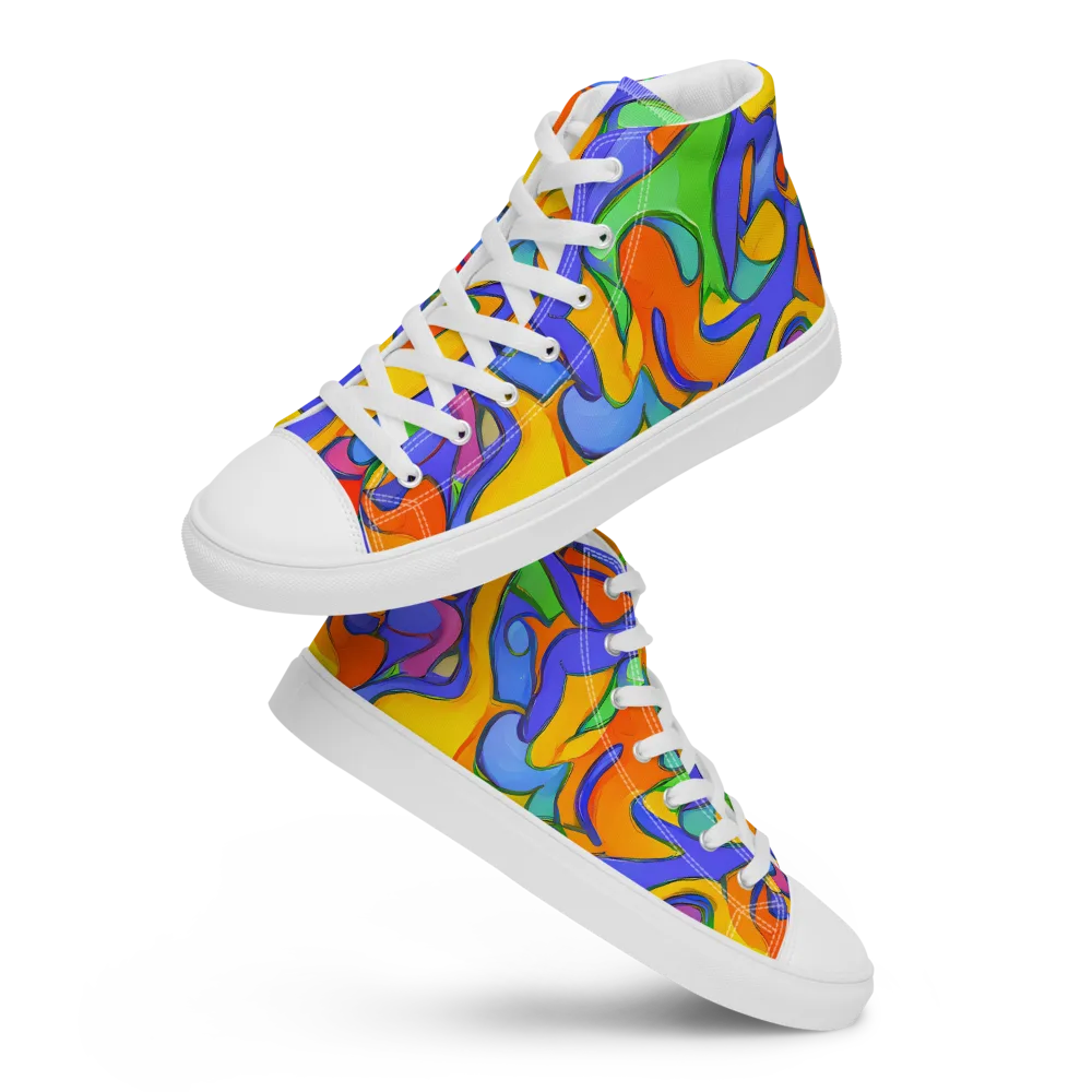 Joffe Swirl on Men's High Top Canvas Shoes — Front