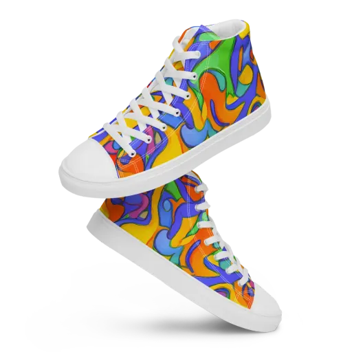 Joffe Swirl on a Men's High Top Canvas Shoes