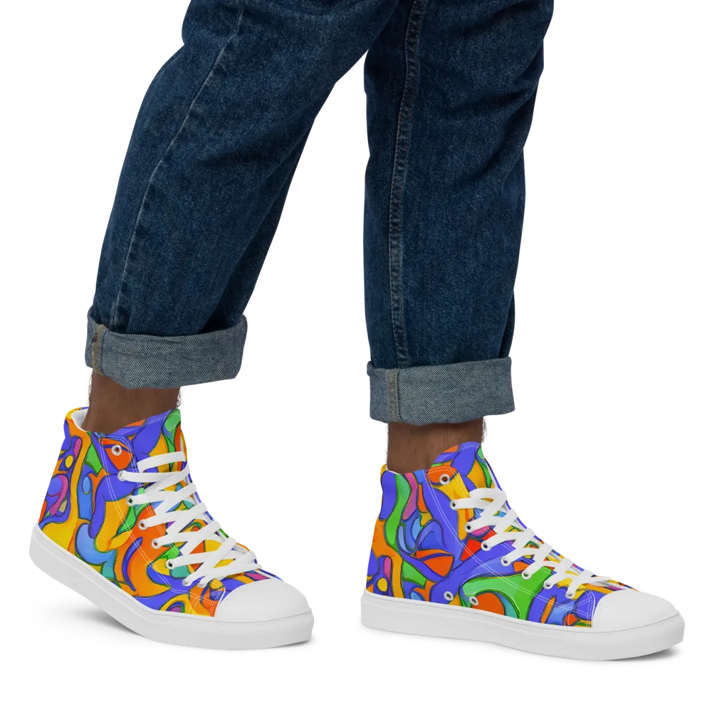 Joffe Swirl on Men's High Top Canvas Shoes — Right