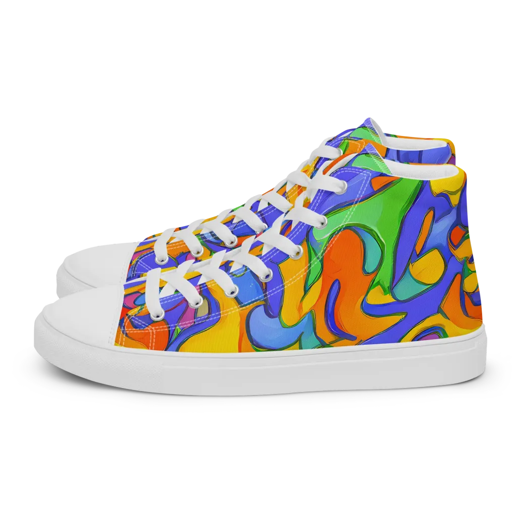 Joffe Swirl on Women's High Top Canvas Shoes — Left