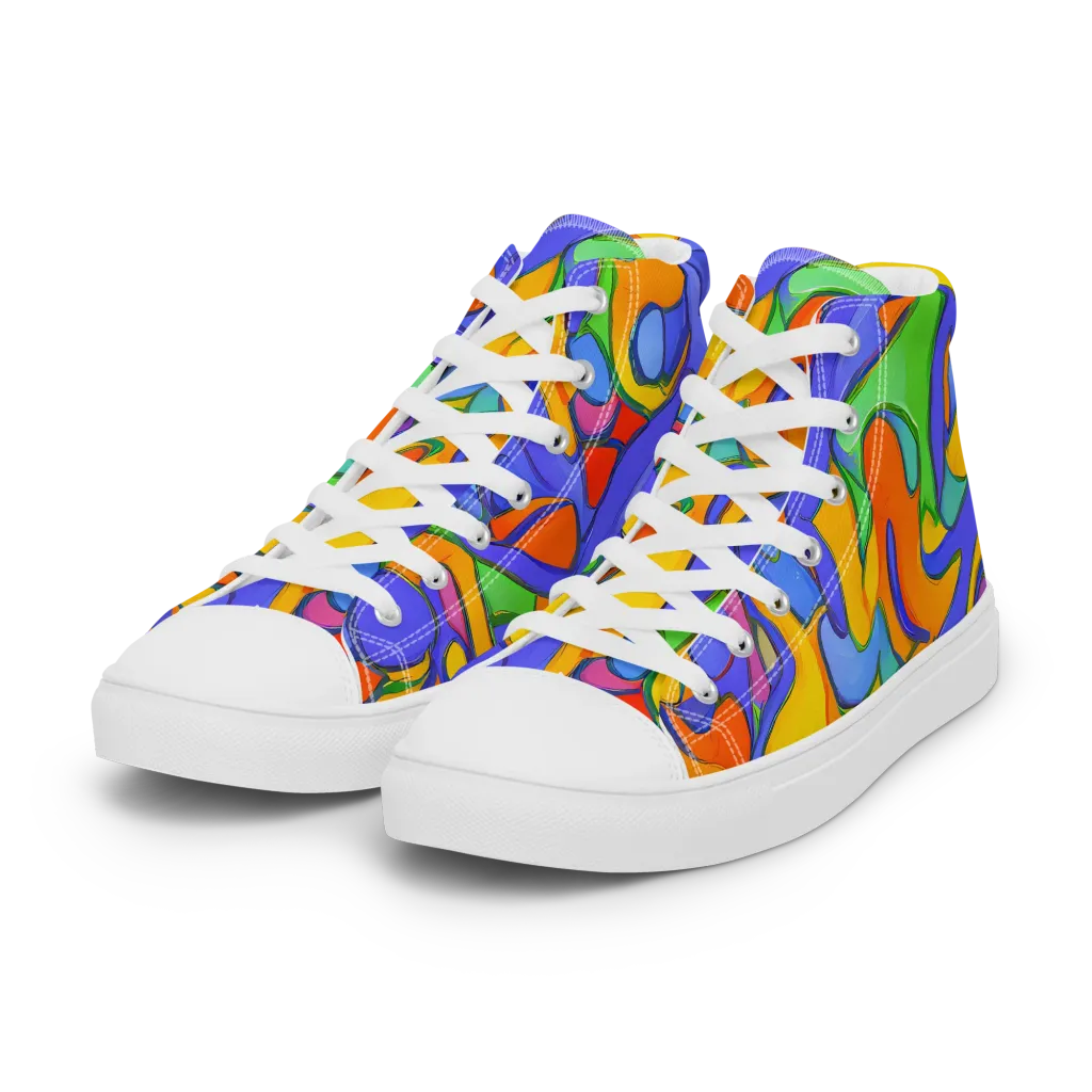 Joffe Swirl on Women's High Top Canvas Shoes — Left Front