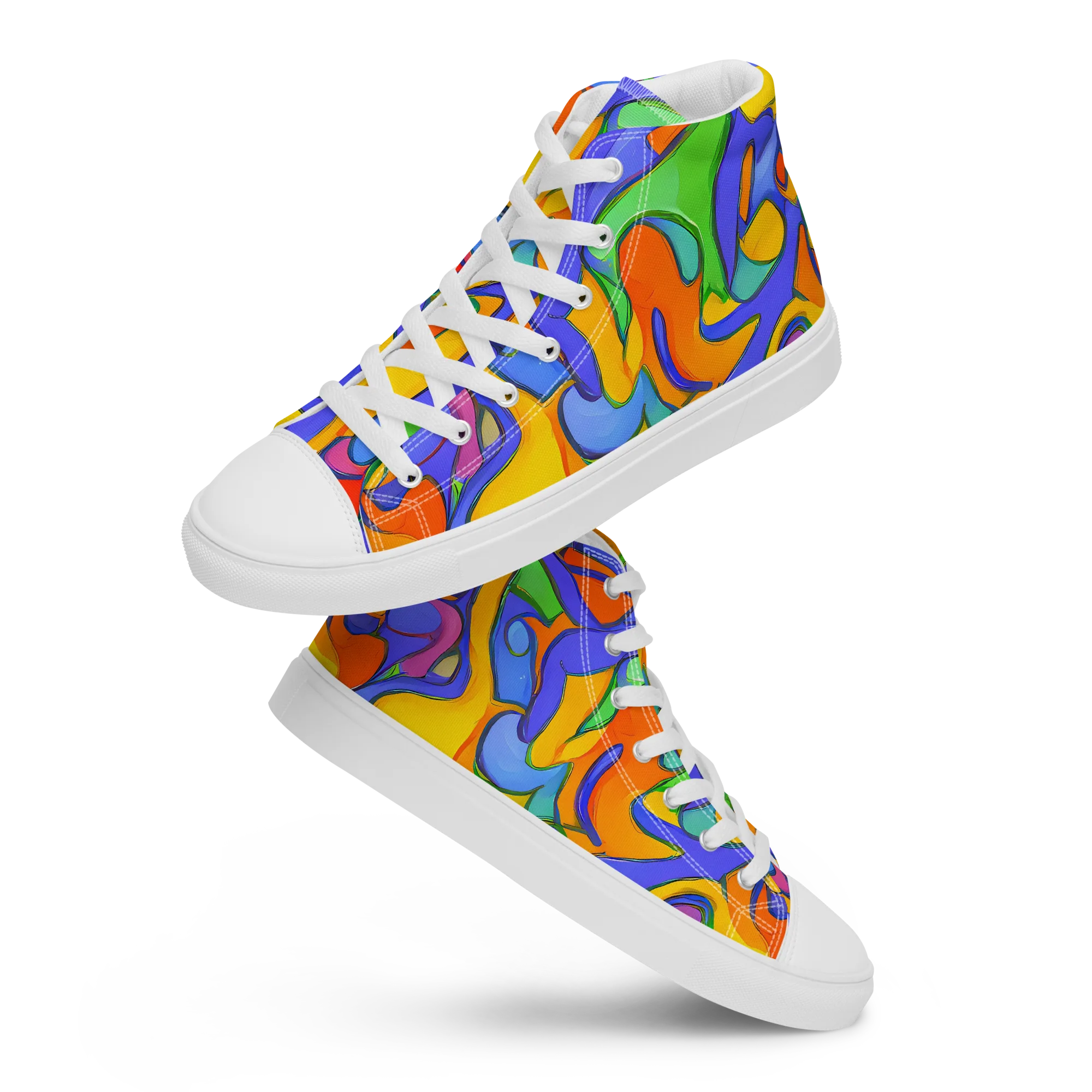 Joffe Swirl on Women's High Top Canvas Shoes — Front