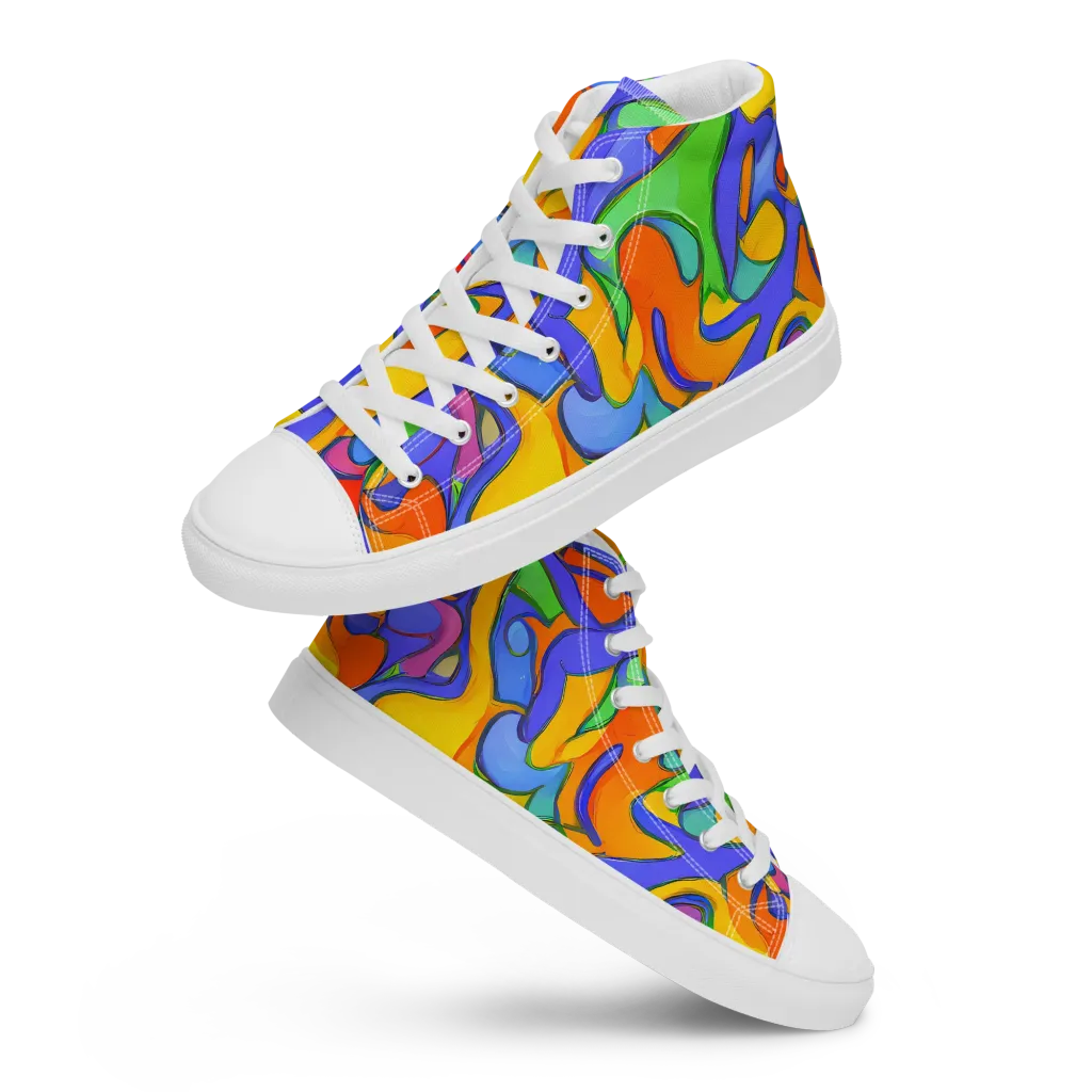 Joffe Swirl on Women's High Top Canvas Shoes — Front