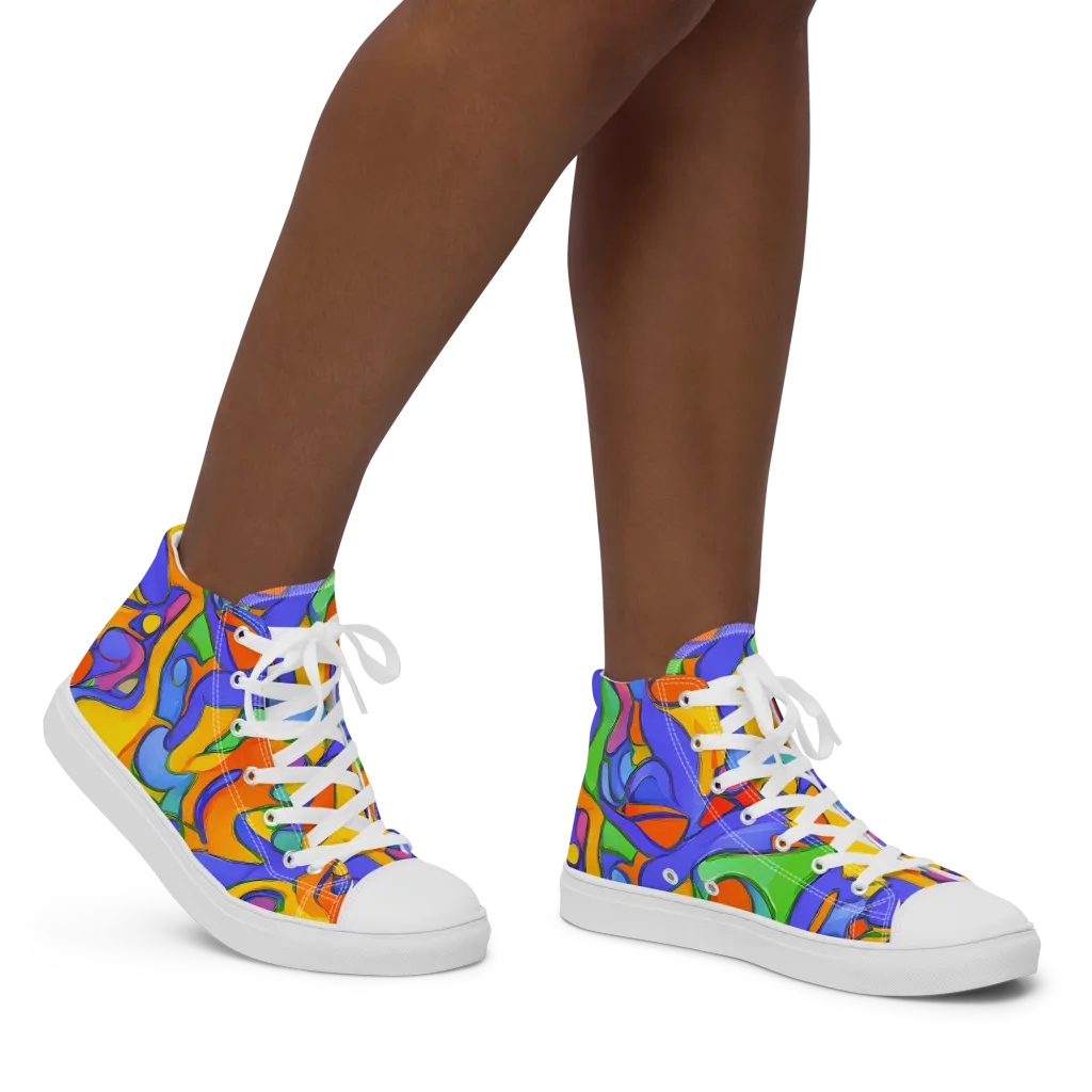 Joffe Swirl on Women's High Top Canvas Shoes — Right