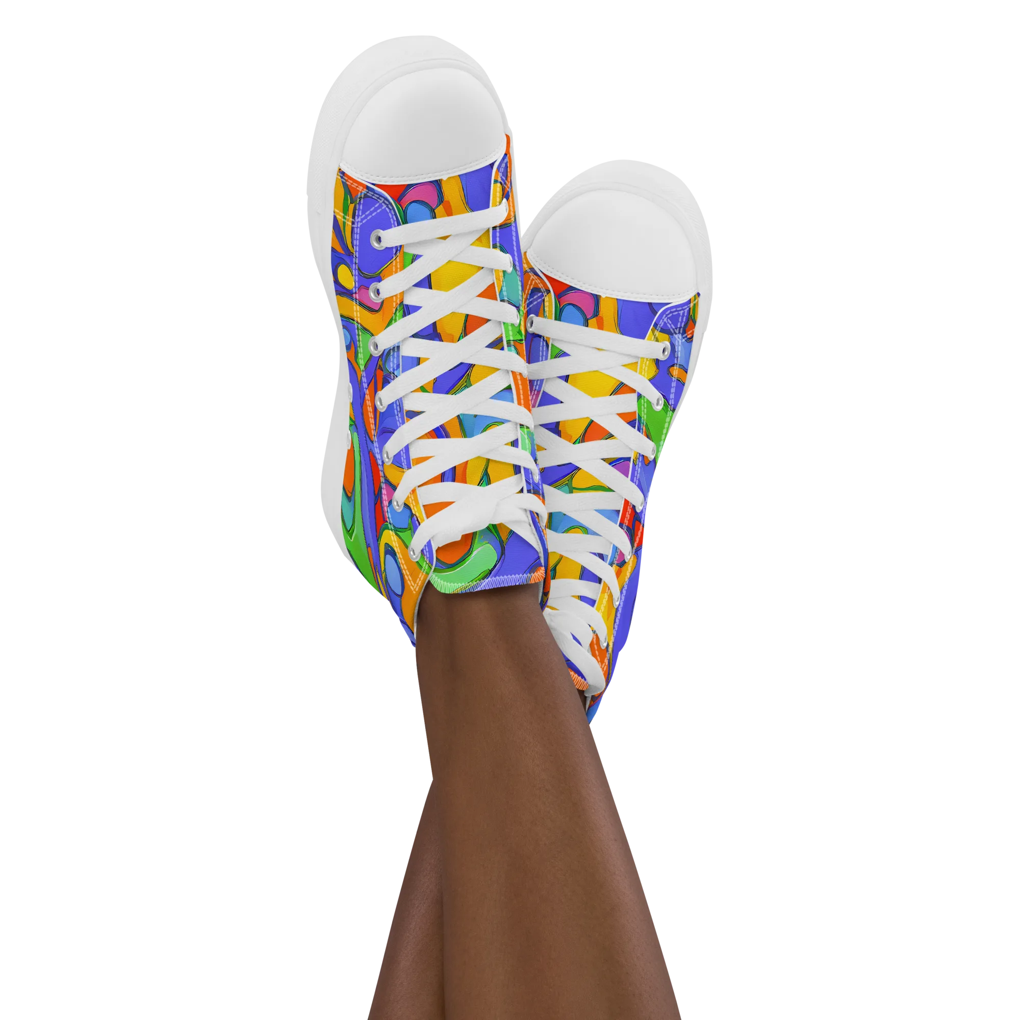 Joffe Swirl on Women's High Top Canvas Shoes — Front