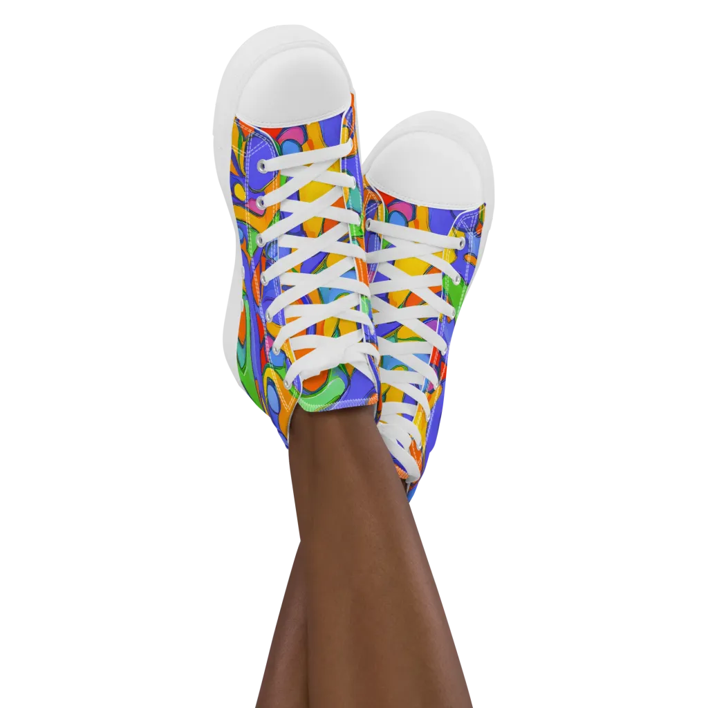 Joffe Swirl on Women's High Top Canvas Shoes — Front
