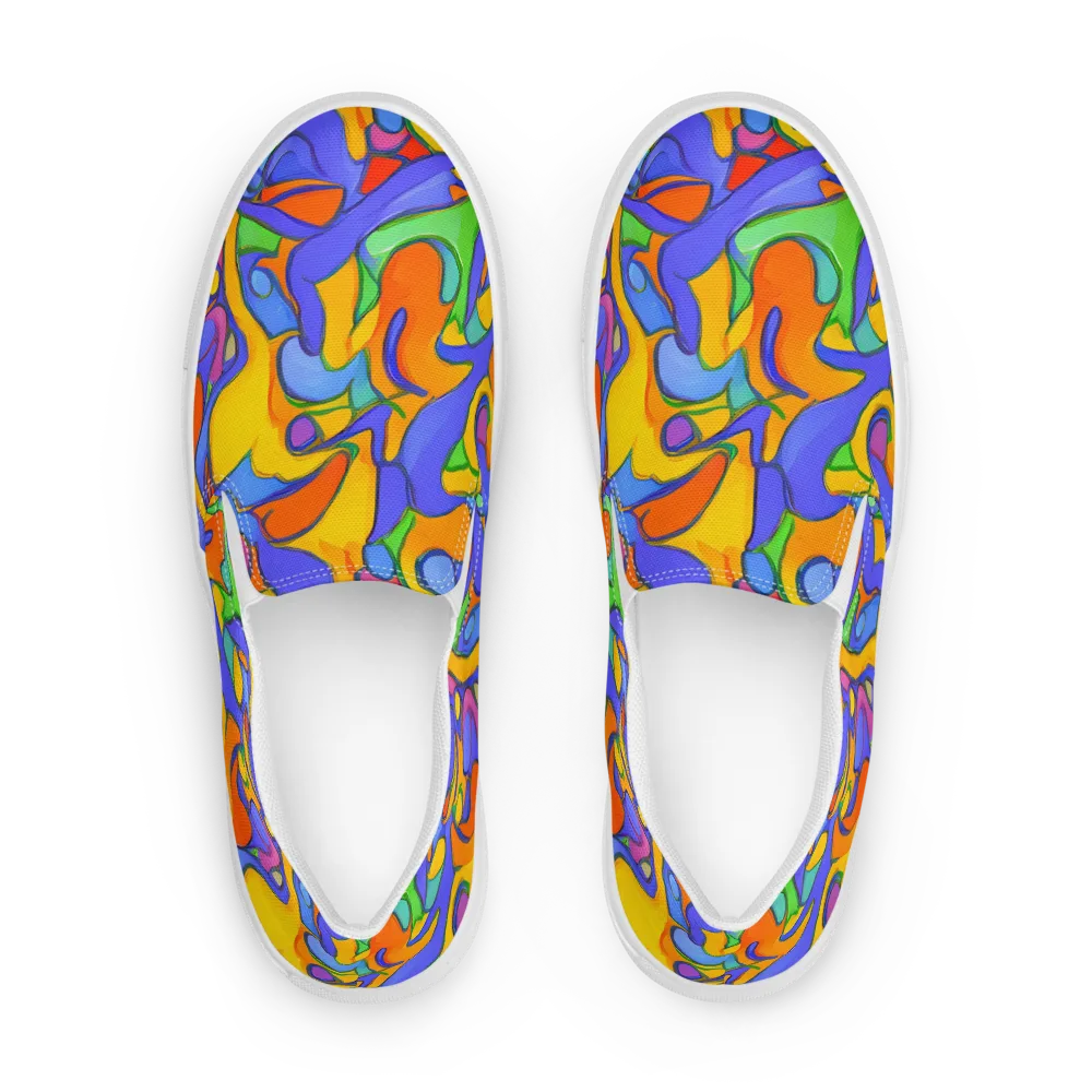 Joffe Swirl on Men's Slip-On Canvas Shoes — Front