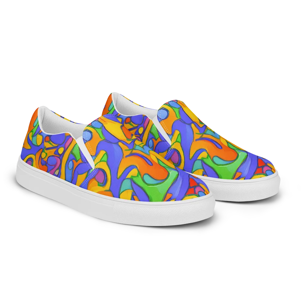 Joffe Swirl on Men's Slip-On Canvas Shoes — Right Front