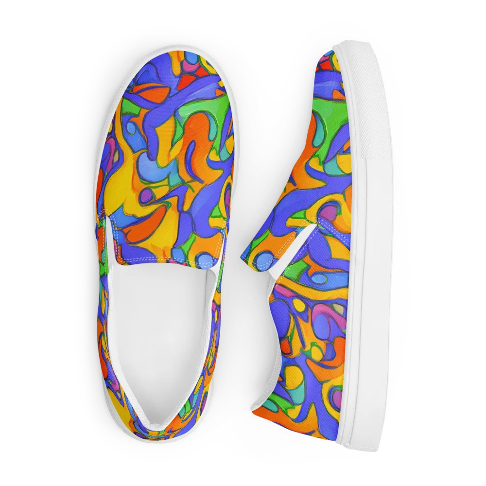Joffe Swirl on Men's Slip-On Canvas Shoes — Front