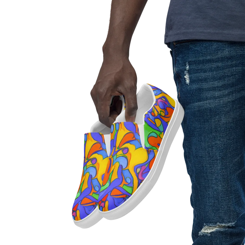 Joffe Swirl on Men's Slip-On Canvas Shoes — Left Front
