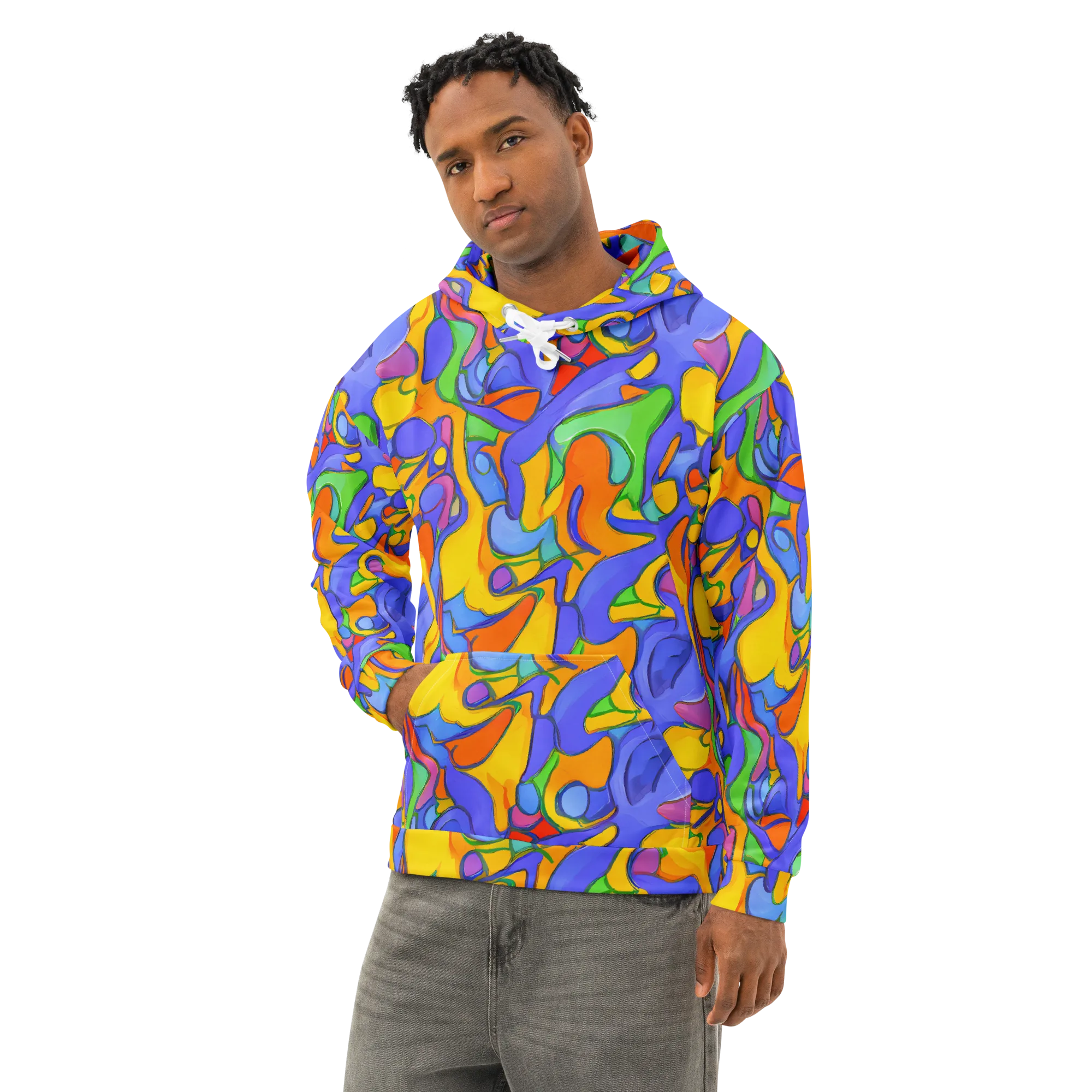 Joffe Swirl on Cotton Hoodie — Left Front