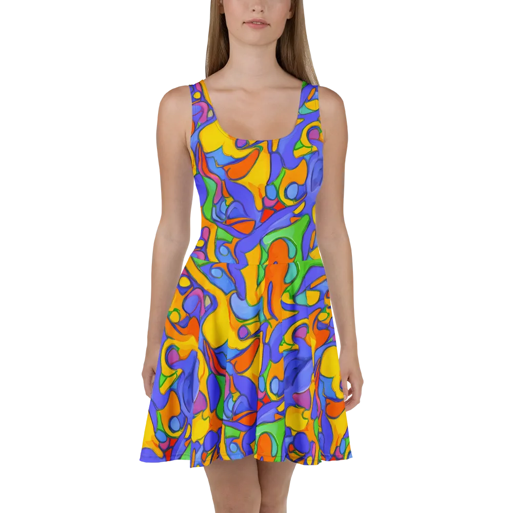 Joffe Swirl on Skater Dress — Front