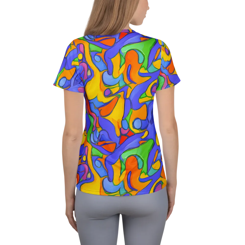 Joffe Swirl on Women's Athletic T-Shirt — Back