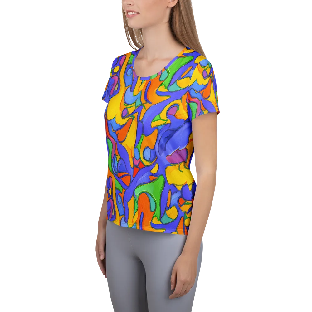 Joffe Swirl on Women's Athletic T-Shirt — Left