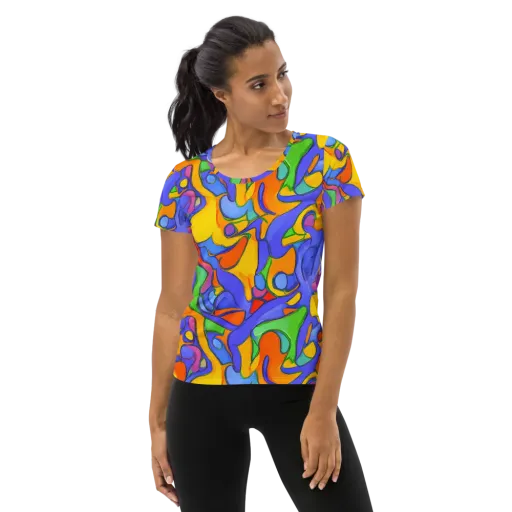 Joffe Swirl on a Women's Athletic T-Shirt