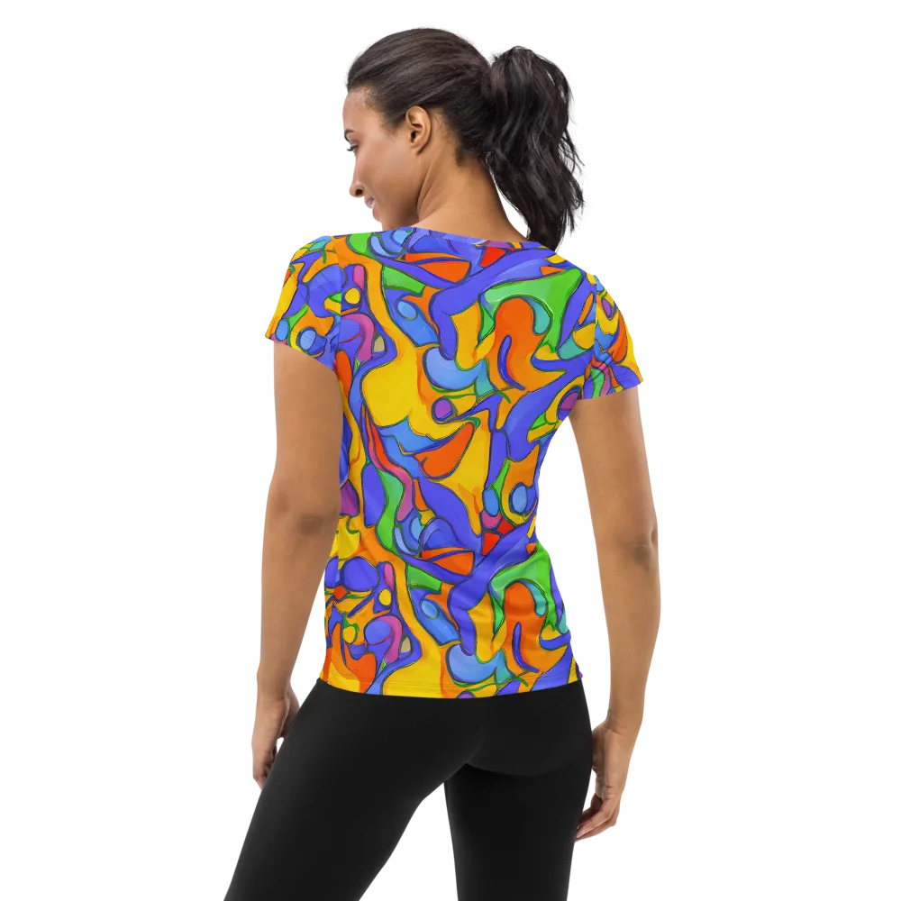 Joffe Swirl on Women's Athletic T-Shirt — Back