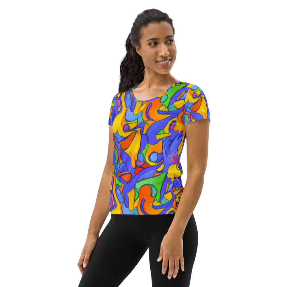 Joffe Swirl on Women's Athletic T-Shirt — Left