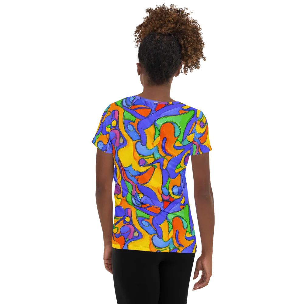 Joffe Swirl on Women's Athletic T-Shirt — Back