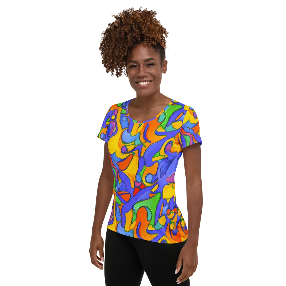 Joffe Swirl on Women's Athletic T-Shirt — Left
