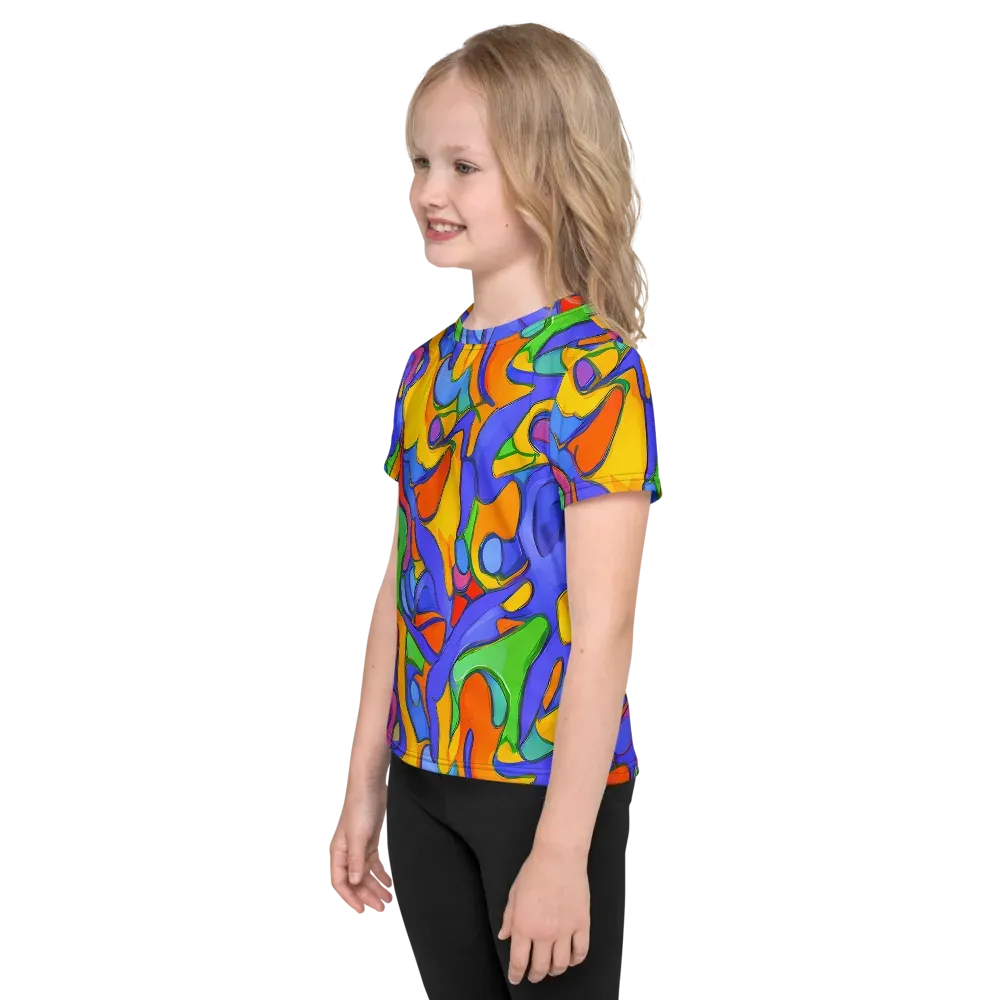 Joffe Swirl on Kids Crew Neck T-Shirt — Left