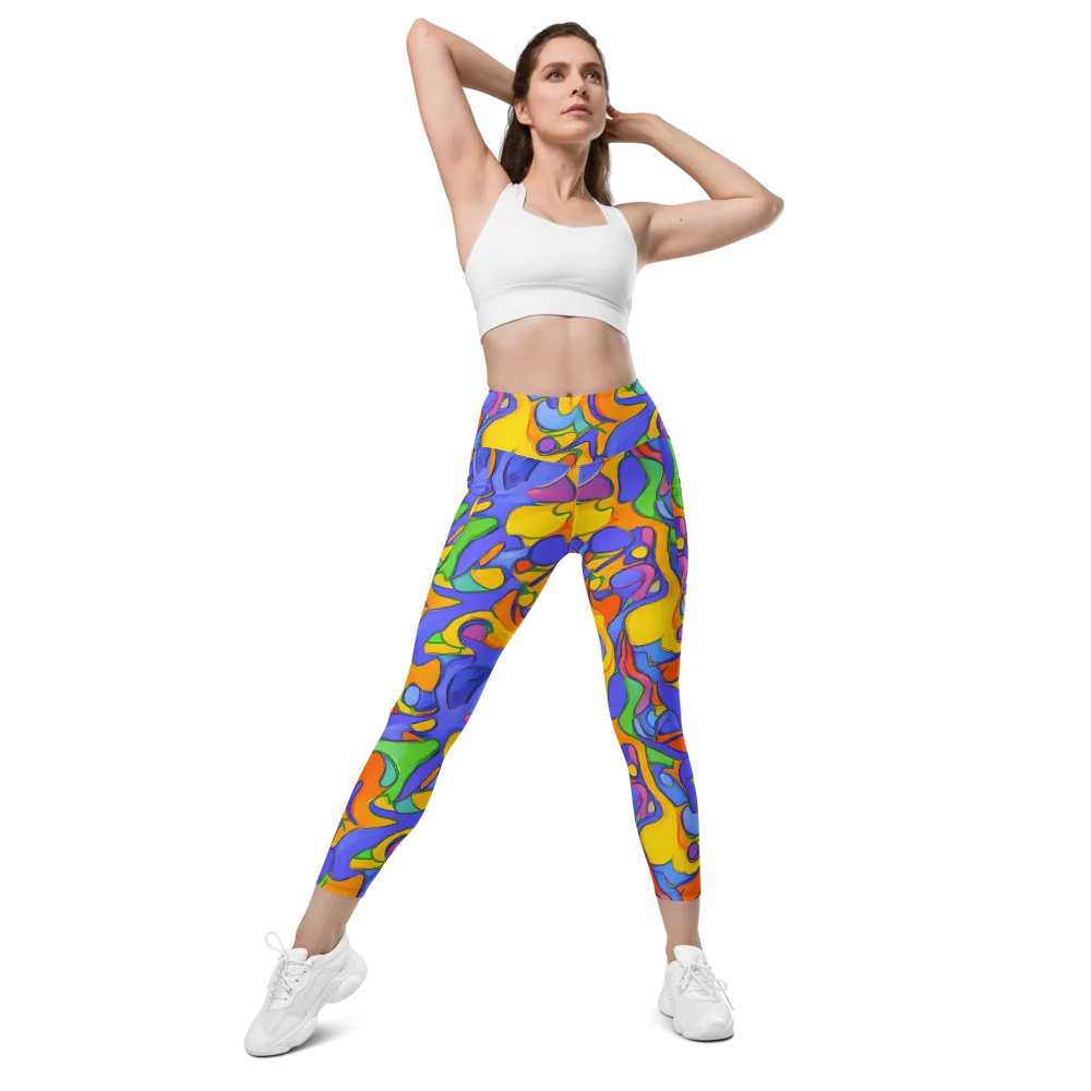 Joffe Swirl on Leggings with Pockets — Front